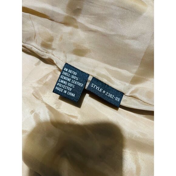 Marcelle Renee leather jacket sherpa suede coat faux tan vtg Y2K country women M - Picture 8 of 12